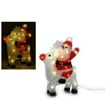 Άι Βασίλης Σε Τάρανδο Με Φως 33cm