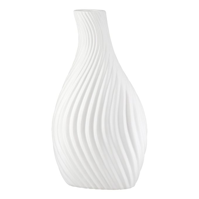 Βάζο Οργανικό Κεραμικό Λευκό 16X8X29Cm 16X8X29Cm
