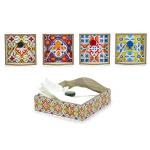 Χαρτοπετσετοθήκη Με Βαρίδιο Σχέδιο Zahira Ξύλο 18.6x18.6x5cm Σε 4 Σχέδια