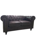 Καναπές Διθέσιος ArteLibre AVERY Σκούρο Καφέ PU 155x90x73cm