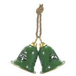 Χριστουγεννιάτικο Κρεμαστό Διακοσμητικό 2 Καμπάνες Πράσινο 19cm