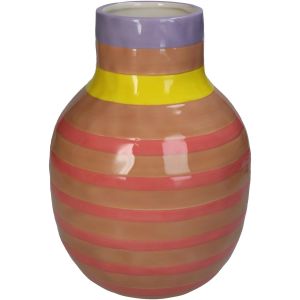 Βάζο ArteLibre Με Ρίγες Ροζ Δολομίτης 17.5x17.5x24.5cm