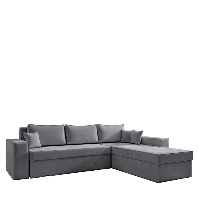 Καναπές Γωνιακός ArteLibre Αναστρέψιμος CAHABON Γκρι 250x210x79cm