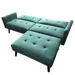 Καναπές Κρεβάτι Γωνιακός ArteLibre ALFVIN Πράσινο Ύφασμα 211x158x83cm
