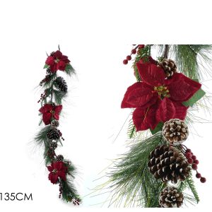 Χριστουγεννιάτικη Γιρλάντα Με Αλεξανδρινό 135cm