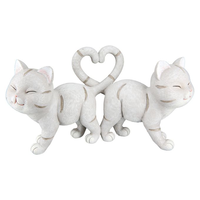 Φιγούρα Γάτα 'Kitten' Πολυρεζίνη Γκρι 7.5x20x11cm 2Τμχ