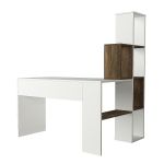 Γραφείο-Βιβλιοθήκη ArteLibre PERCY Λευκό/Καρυδί Μοριοσανίδα/Μελαμίνη 120x90x74/150cm