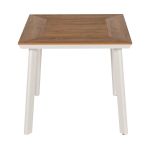 Τραπέζι Κήπου ArteLibre EPUPA Λευκό/Καρυδί Αλουμίνιο/Ξύλο 80x80x73cm