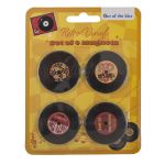 Μαγνήτης Ψυγείου Ρετρό Δίσκος Βινυλίου Μαύρο Πλαστικό 4.2x4.2cm Σετ 4Τμχ