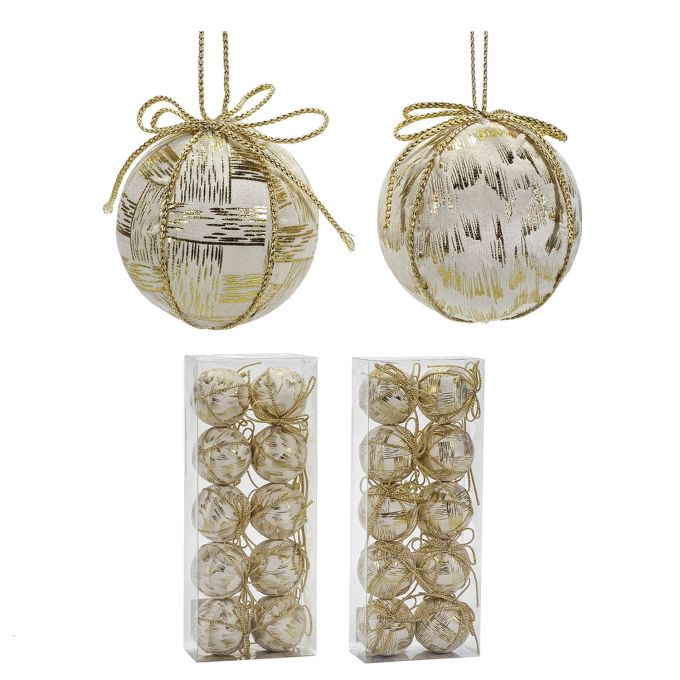 Χριστουγεννιάτικη Μπάλα Λευκό 60mm Σετ 10Τμχ Σε 2 Σχέδια