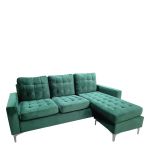 Καναπές Γωνιακός ArteLibre BLAZE Αναστρέψιμος Πράσινο Ύφασμα 190x128x82cm