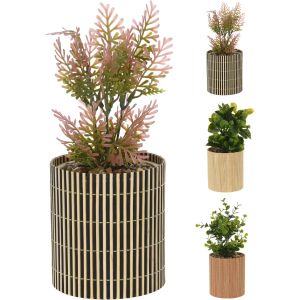 Φυτό Τεχνητό ArteLibre Σε Μπαμπού/PP Γλαστράκι 10x10x26cm Σε 3 Συνδυασμούς