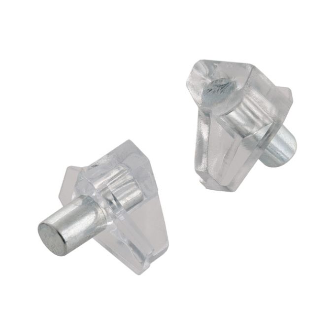 Στήριγμα Ραφιού Φ4mm Διάφανο Με Ατσάλινο Πύρο