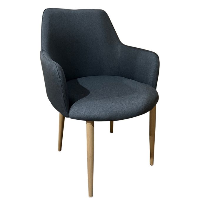 Καρέκλα Τραπεζαρίας ArteLibre LUZIA Γκρι/Φυσικό Ύφασμα/Μέταλλο 57x60x78cm