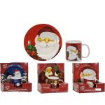 Χριστουγεννιάτικο Κούπες 32.5cl Με Πιάτο Φ19cm Σετ 2Τμχ Σε 3 Σχέδια