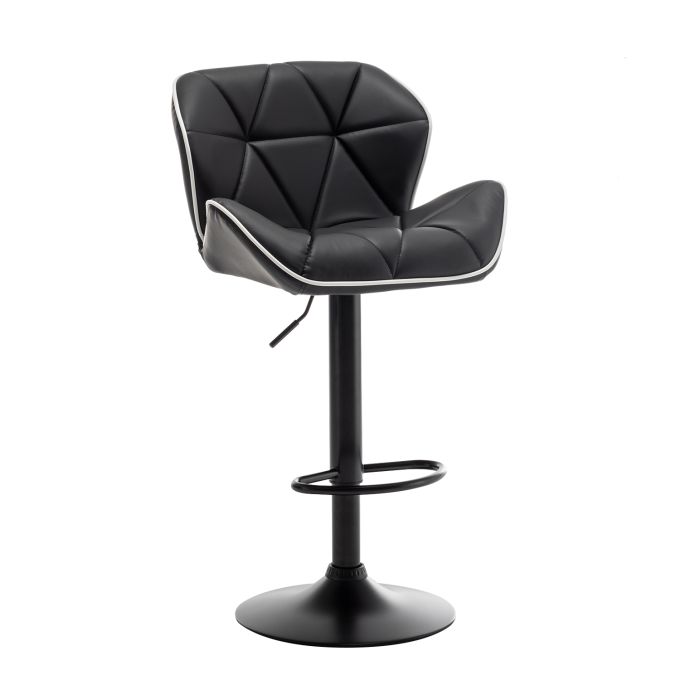 Σκαμπό Bar ArteLibre DRASH Με Πλάτη Πτυσσόμενο Μαύρο PU/Μέταλλο 54x52x87-109cm