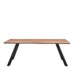 Τραπέζι Τραπεζαρίας ArteLibre AOSA Honey Maple/Μαύρο MDF/Μέταλλο 160x90x76cm