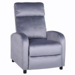 Πολυθρόνα Ανακλινόμενη ArteLibre TUREIS Γκρι Βελούδο 68x86x99cm