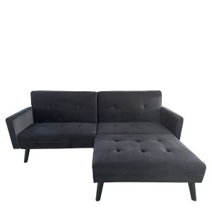 Καναπές Κρεβάτι Γωνιακός ArteLibre ALFVIN Μαύρο Ύφασμα 211x158x83cm