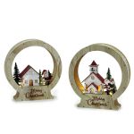 Διακοσμητικό Επιτραπέζιο Με Σκηνικό Φωτιζόμενο 22.5cm Σε 2 Σχέδια