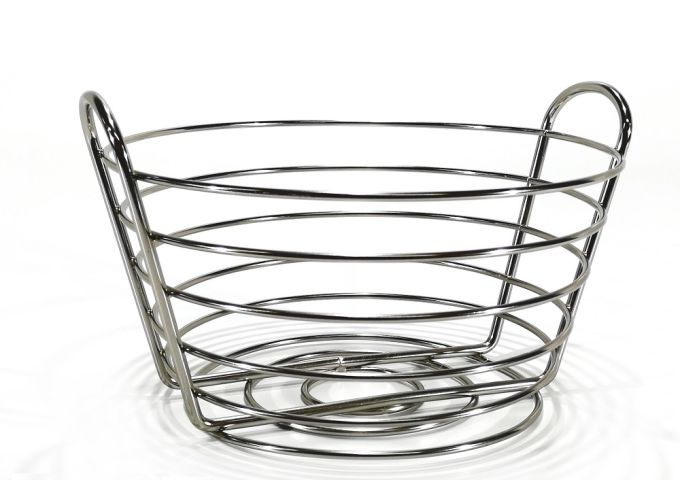 Φρουτιέρα Ασημί Μέταλλο Φ25.5x17.5cm