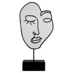 Διακοσμητικό ArteLibre Πρόσωπο Σε Βάση Μαύρο/Λευκό Polyresin 7x19x36.5cm Σε 2 Σχέδια