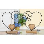 Διακοσμητικό ArteLibre Καρδιά Μαύρο/Φυσικό Μέταλλο/Ξύλο 7.6x24x26.5cm Σε 2 Σχέδια
