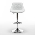 Σκαμπό Bar ArteLibre GARSA Με Πλάτη Πτυσσόμενο Λευκό PU/Μέταλλο 46x46x83-105cm