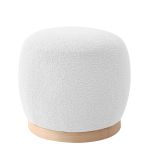 Σκαμπό ArteLibre ZEBRABLUE Με Ξύλινη Βάση Λευκό Ύφασμα Teddy 44.5x44.5x40cm