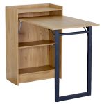 Γραφείο ArteLibre GALWYN Πτυσσόμενο Δρυς/Μαύρο Μοριοσανίδα/Μέταλλο 102x58x85.5cm