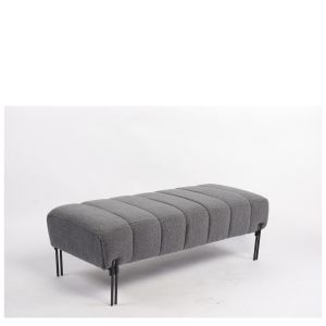 Παγκάκι Ottoman ArteLibre KUBO Γκρι Ύφασμα Teddy/Μέταλλο 40x116.5x50cm