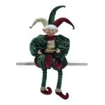 Χριστουγεννιάτικος Αρλεκίνος Καθιστός Πράσινο/Κόκκινο 38cm Σε 2 Σχέδια
