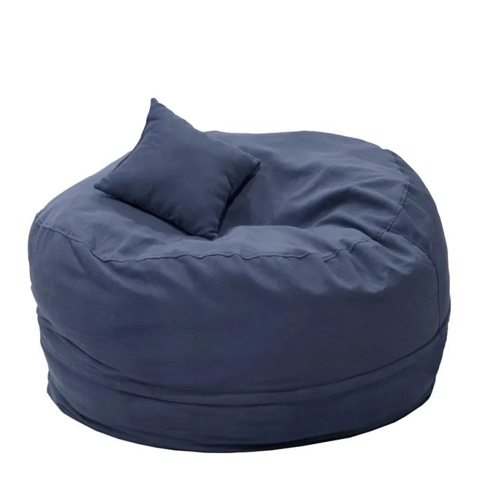 Πουφ Σκαμπό ArteLibre CLEMMY 100% Αδιάβροχο Με UV Προστασία Αποσπώμενο Κάλυμμα Μπλε Ύφασμα 95x95x70cm