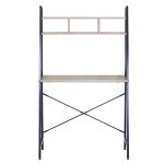 Γραφείο ArteLibre LYNDALE Με Ράφια Δρυς/Μαύρο Μοριοσανίδα/Μέταλλο 84x46x142cm