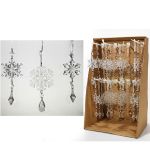 Διακοσμητικό Κρεμαστό Διάφανο Με Νιφάδα 13cm Σε 4 Σχέδια