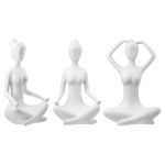 Φιγούρα Γυναίκα 'Meditation' Πολυ Λευκό 2Τμχ 12x16x29cm