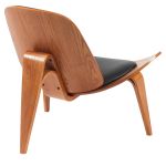 Πολυθρόνα ArteLibre THALOR Μαύρο/Καφέ Ξύλο/PU 90x76.5x74.5cm