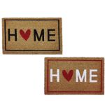 Χαλί Πόρτας Φυσικό/Κόκκινο/Μαύρο/Λευκό Καουτσούκ/Κοκοφοίνικας 60x40x1.5cm Σε 2 Σχέδια