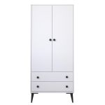 Ντουλάπα Δίφυλλη ArteLibre AMARI Λευκό Μοριοσανίδα 82x48x180cm