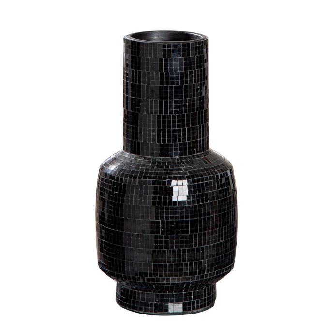 Βάζο Λαιμού Κεραμικό Μαύρο D15X30Cm D15X30Cm