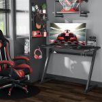 Γραφείο Gaming ArteLibre LEIA Μαύρο Ξύλο/Μέταλλο 120x65x75cm