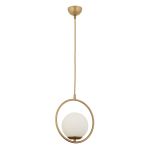 Φωτιστικό Κρεμαστό ArteLibre LUI Αντικέ/Λευκό Μέταλλο/Γυαλί 25x100cm