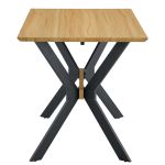 Τραπέζι Τραπεζαρίας ArteLibre ELDRIDGE Sonoma/Μαύρο Μέταλλο/Μοριοσανίδα 120x60x74cm