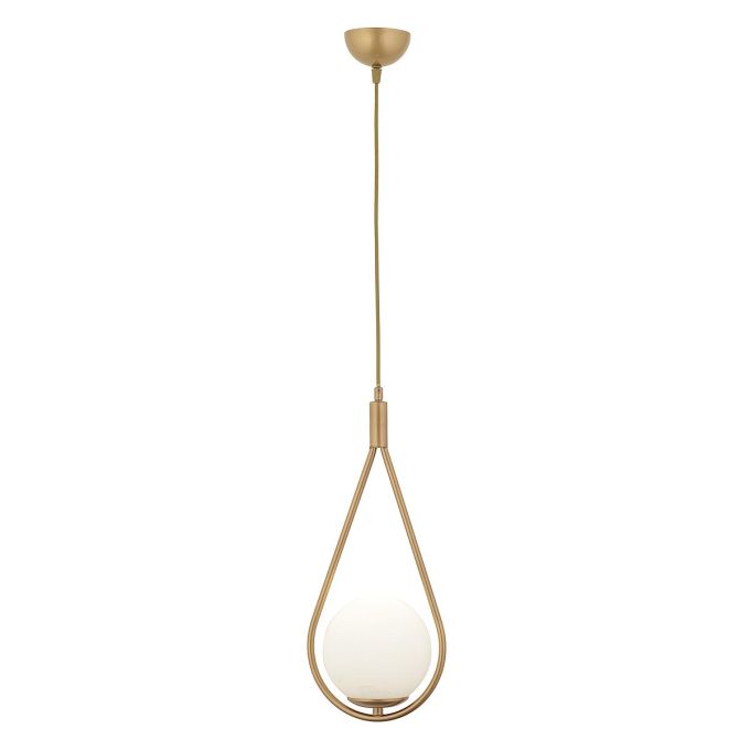 Φωτιστικό Κρεμαστό ArteLibre MIRZ Αντικέ/Λευκό Μέταλλο/Γυαλί 20x101cm