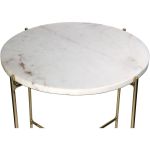 Τραπεζάκι ArteLibre Λευκό Μάρμαρο/Μέταλλο 40x40x40cm