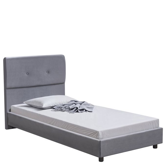 Κρεβάτι Μονό ArteLibre TAMAHAWK Γκρι Ύφασμα Για Στρώμα 90x200cm