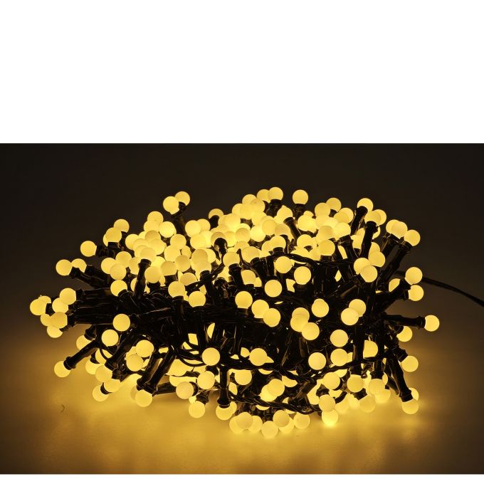 Χριστουγεννιάτικα Φώτα 300 LED Cherry Θερμό Λευκό Με Πράσινο Καλώδιο Και Πρόγραμμα