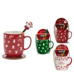Χριστουγεννιάτικη Κούπα Με Πιατάκι Και Κουτάλι 41.4cl Σε 3 Σχέδια