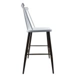 Σκαμπό Bar ArteLibre MARANTA Λευκό/Καρυδί PP/Μέταλλο 45x46x97cm