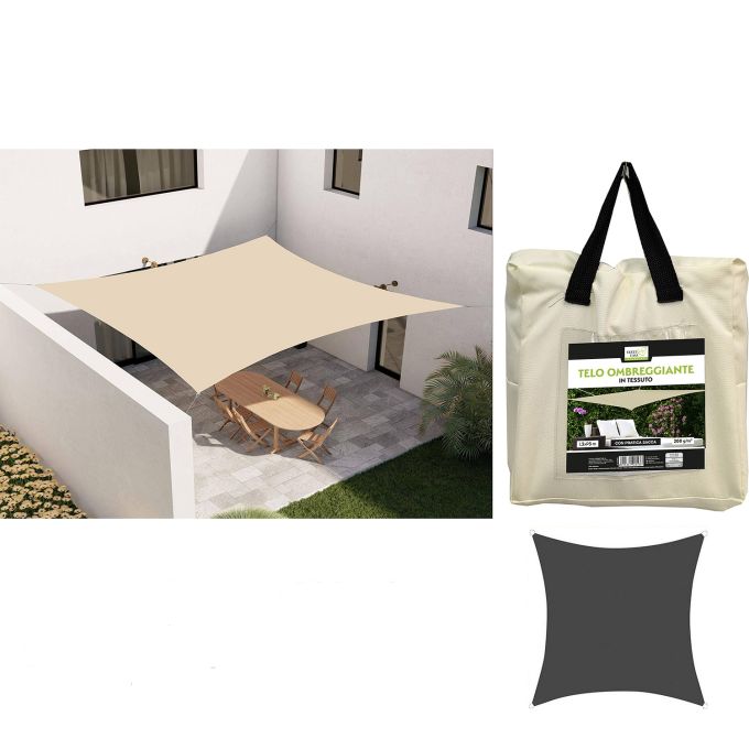 Τέντα Σκίασης Εκρού Πολυεστέρας 3x3m 200gr/m²